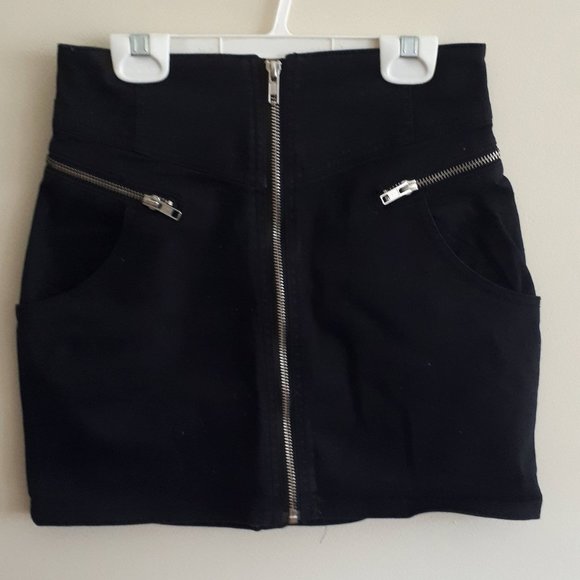 Black Denim Mini Skirt - Picture 2 of 4